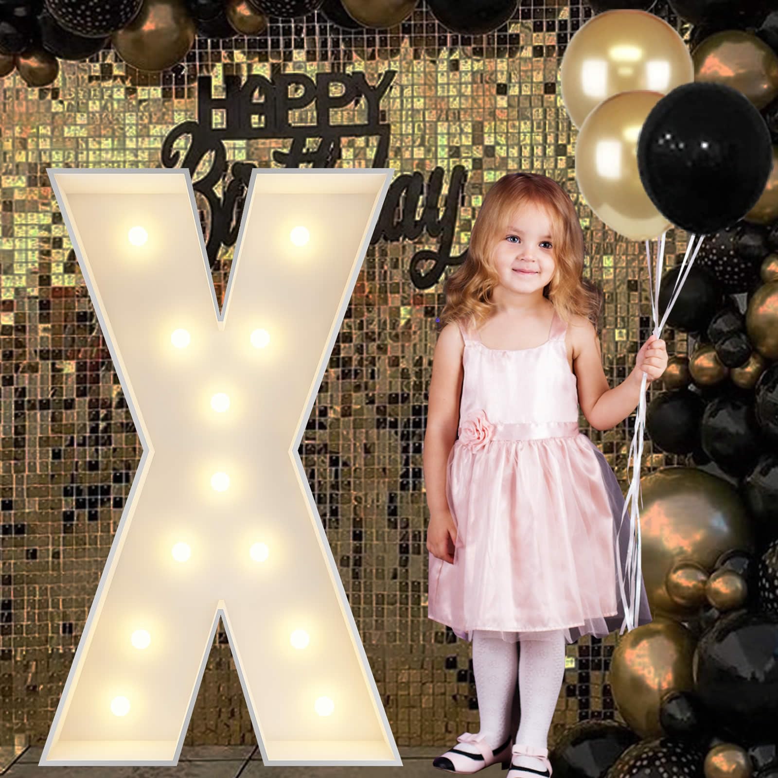 Photo 1 of 4FT Marquee Light Up Letters X, Big Marquee Letter for Baby Shower Birthday Engagement Wedding Marry Me Party Decor