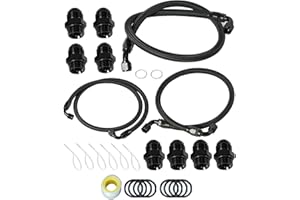 GSTP 10AN Upgraded Transmission Cooler Line Kit Nylon and Stainless Steel Braided Cooling Hose Fitting Kit Compatible with Chevrolet/GMC 6.6L Duramax (LLY/LBZ/LMM) 2006-2010 Anodized