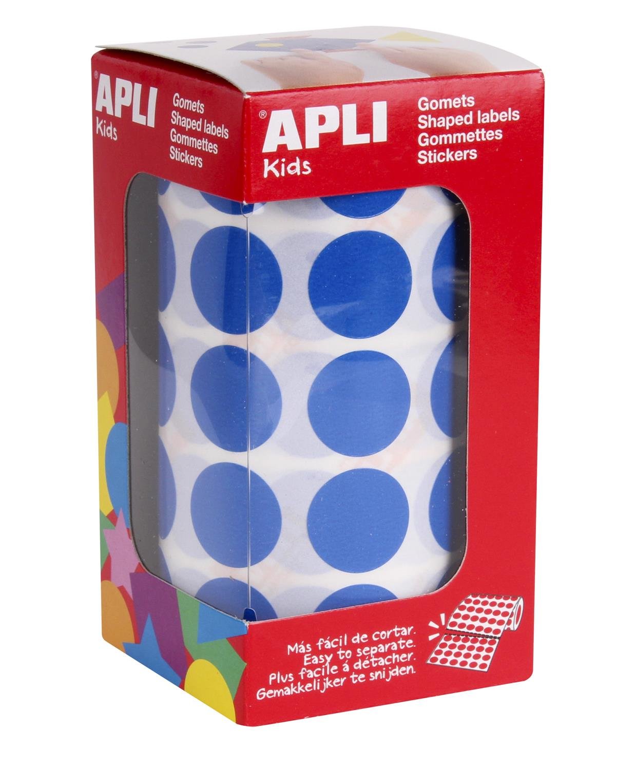 Apli 946007 - Roll gomets Circular 20.0 Blue