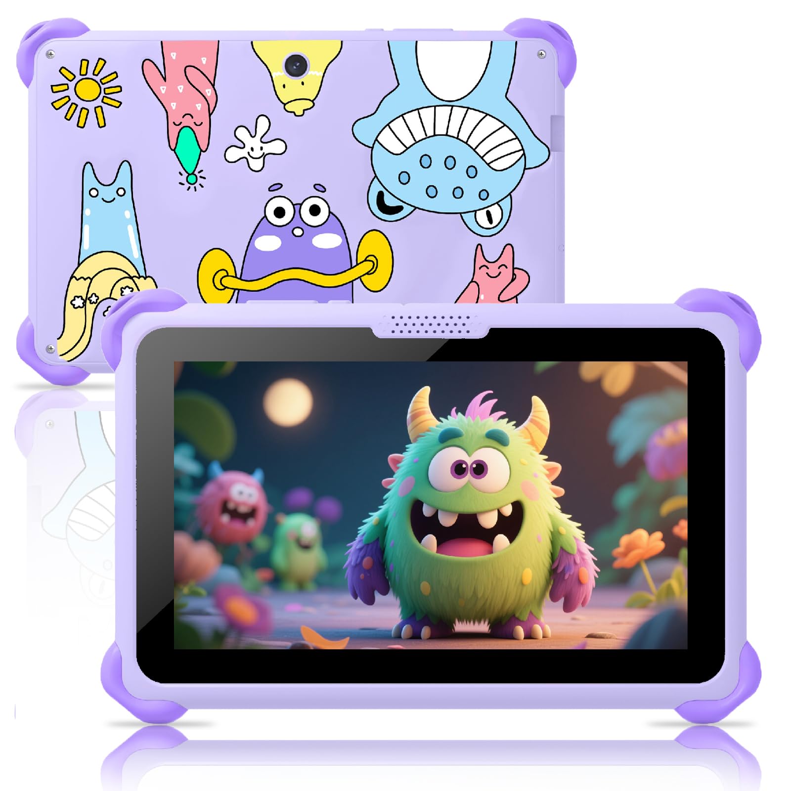 Photo 1 of Kids Tablet 7 inch Tablets for Kids 3-12, 32GB Android Toddler Tablet with Solid Case, YouTube, Netflix, GMS, Bluetooth, WiFi, Education Learning Apps Installed, Parent Control(Purple)
