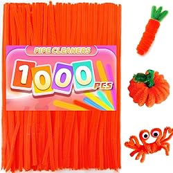 Praisebank 1000pcs Orange Pipe Cleaners, Pipe