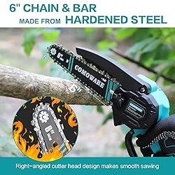 COMOWARE Mini Chainsaw Cordless, 6" Small Chainsaw