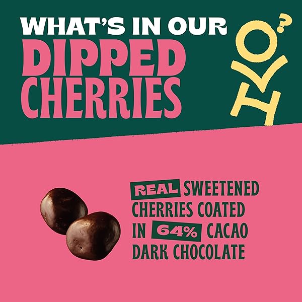 ORCHARD VALLEY HARVEST DARK CHOCOLATE DIPPED CHERRIES, MADE WITH REAL CHERRIES, GLUTEN FREE, NON-GMO, NO ARTIFICIAL COLORS, STAND UP BAG, 8 OZ (PACK OF 1), ON-THE-GO SNACK FOR THE WHOLE FAMILY