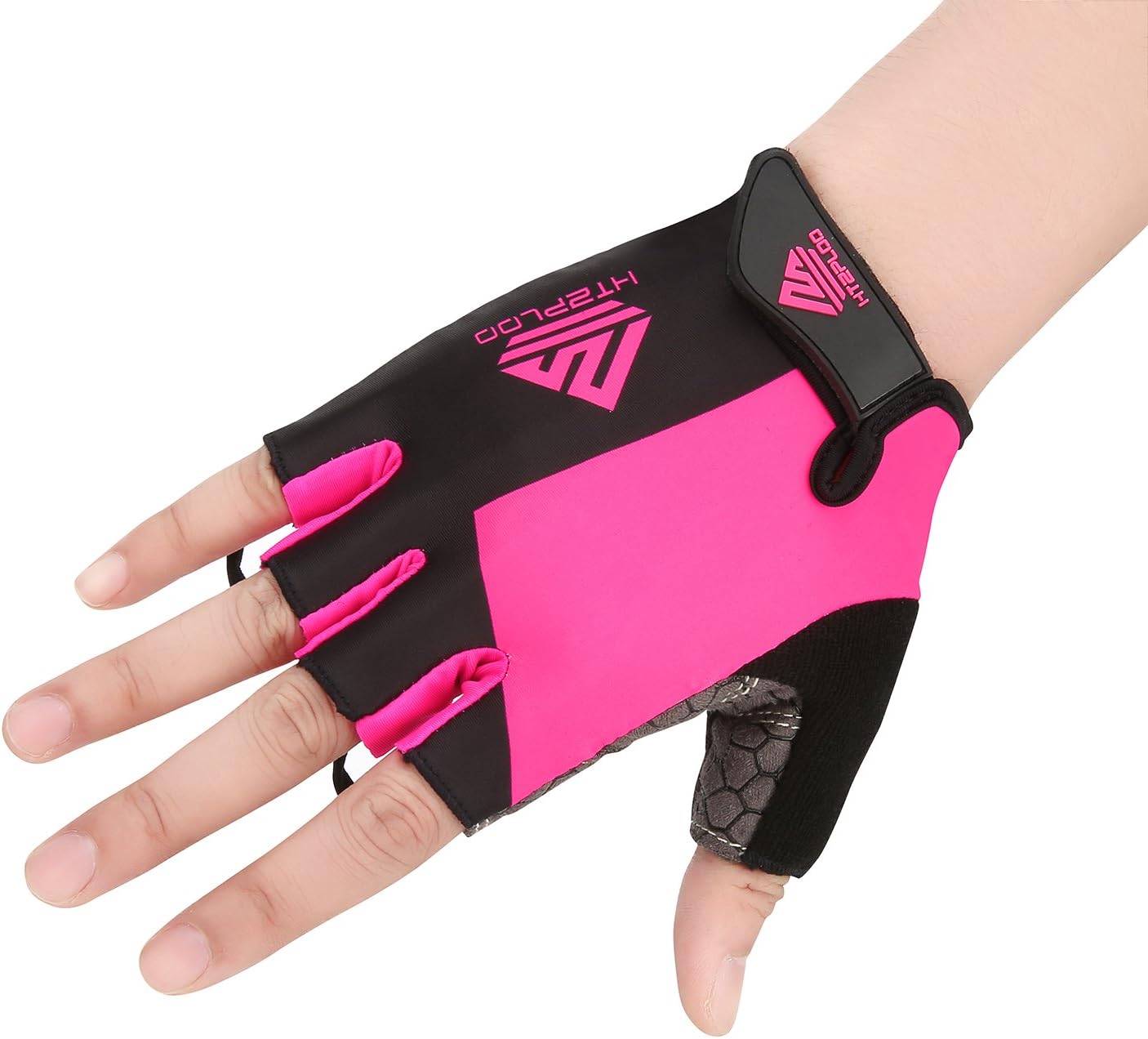 HTZPLOO Bike Gloves Cycling Gloves Mountain Bike Gloves for Men Women with Anti-Slip Shock-Absorbing Pad, Light Weight, Nice Fit, Half Finger Biking Gloves : Clothing