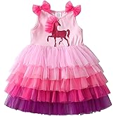 DXTON Toddler Girl Summer Short Sleeve Tutu Party Wedding Birthday Dresses