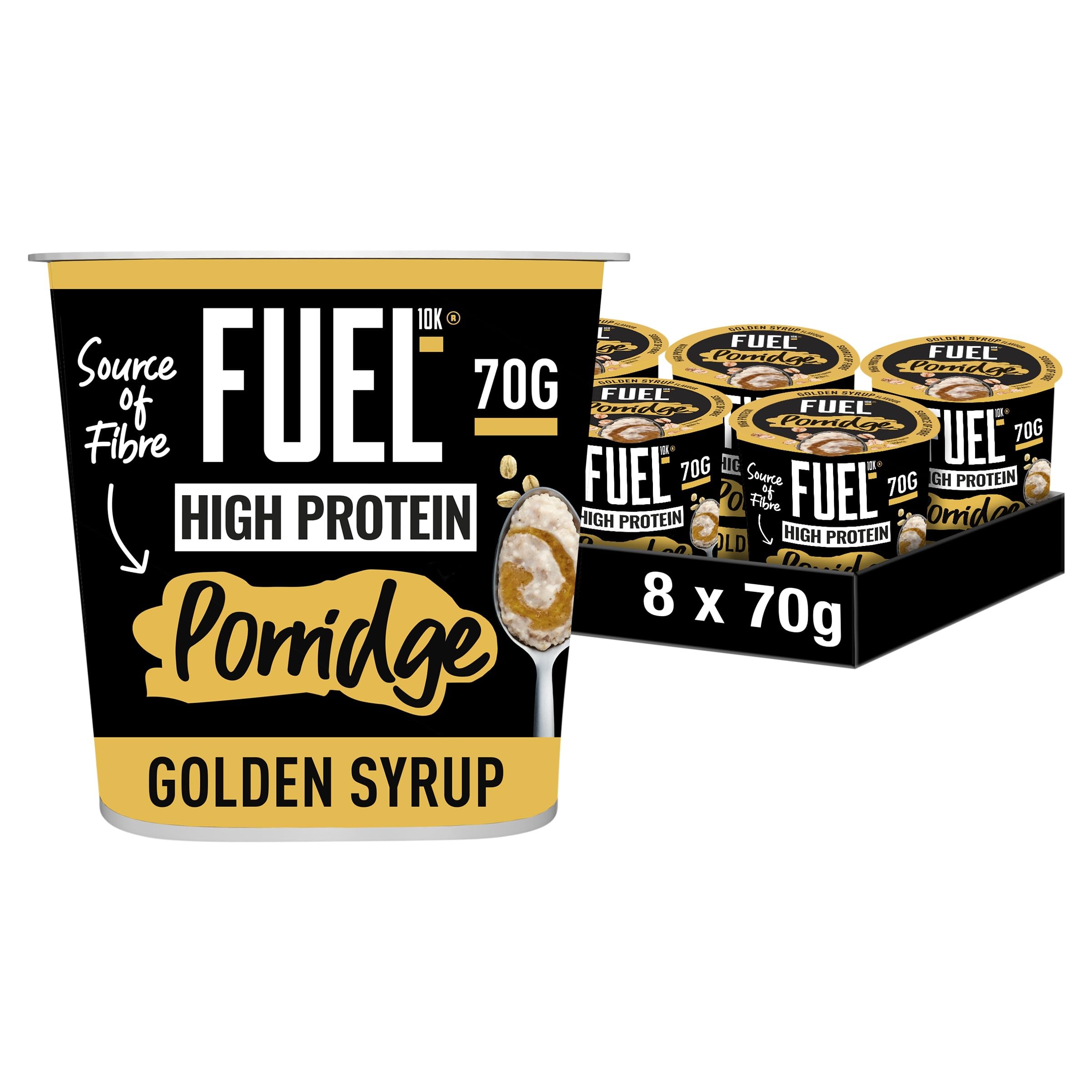 Fuel 10k Porridge Pots 8 x 70g, Golden Syrup, 560 gram