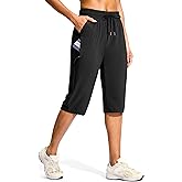 G Gradual Women's 15" Long Shorts Below The Knee Capri Lightweight Quick Dry Hiking Cargo Shorts for Women with 3 Pockets