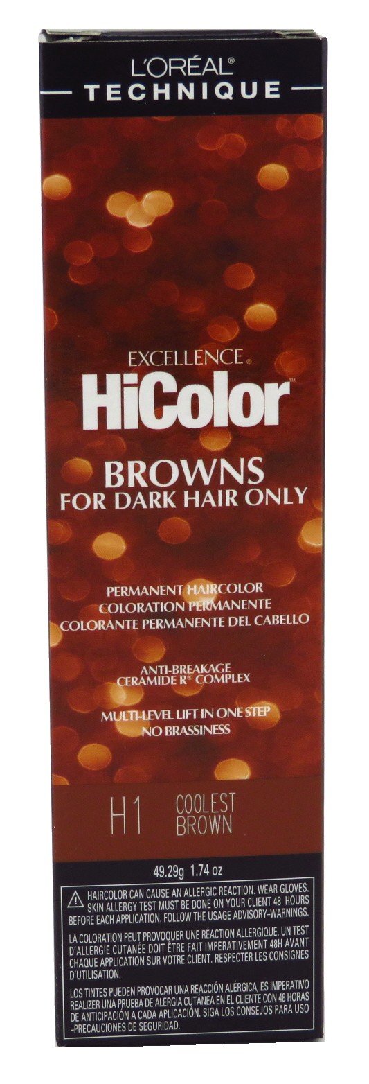 Loreal Excel Hicolor H01 Tube Coolest Brown 1.74oz (2 Pack)