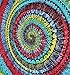 The Indian Craft Colorful Psychedelic Mandala Tapestry - Tie Dye Bohemian Wall Hanging Elephant Tapestries Hippie Wall Decor Twin Size Bedding - Multicolor - 84 X 54 Inches