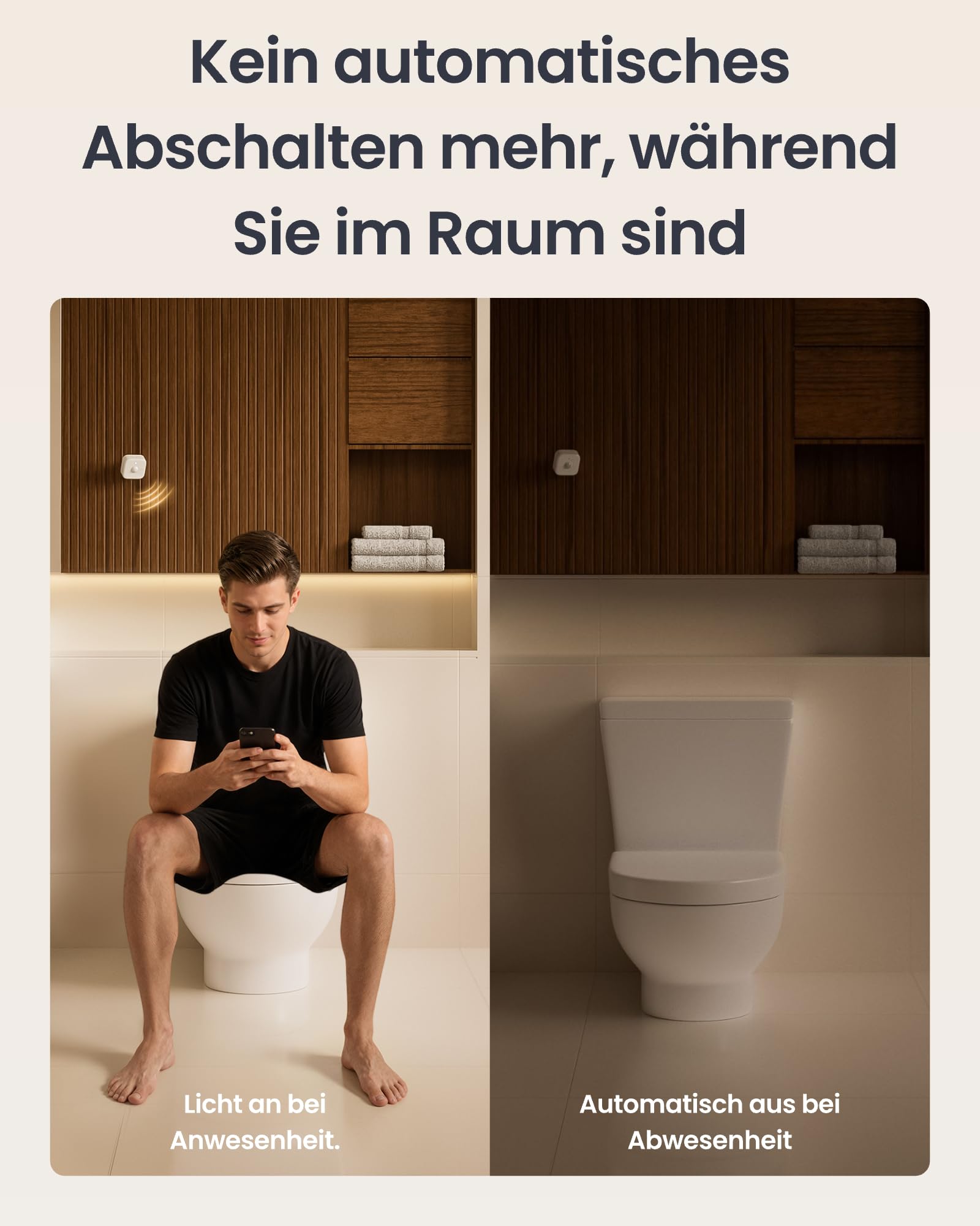 SwitchBot mmWave Bewegungssensor, Präsenzmelder für Smart Home Licht- & Gerätesteuerung, Dynamische Überwachung & Sicherheitsalarm, Alexa HomeKit & Apple Home über Hub, 2 Jahre Batterie 3