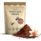 GRELIM Vanilla Bean Powder, 100% Pure Ground Madagascar Vanilla Powder Gluten-Free No Fillers or Additives Great for Baking,