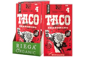 Riega Organic Taco Seasoning, Perfect Tex Mex Spice Mix for Taco Tuesday and Chili 0.9 Ounce (Pack of 8)