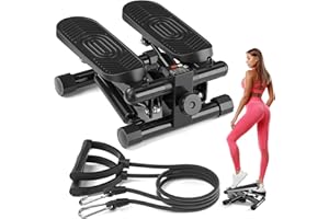 LUBBYGIM Steppers for Exercise at Home, Mini Stepper with Resistance Bands, Super Quiet Fitness Stair Stepper with 350LBS Loading Capacity - 2024 Upgrade Version