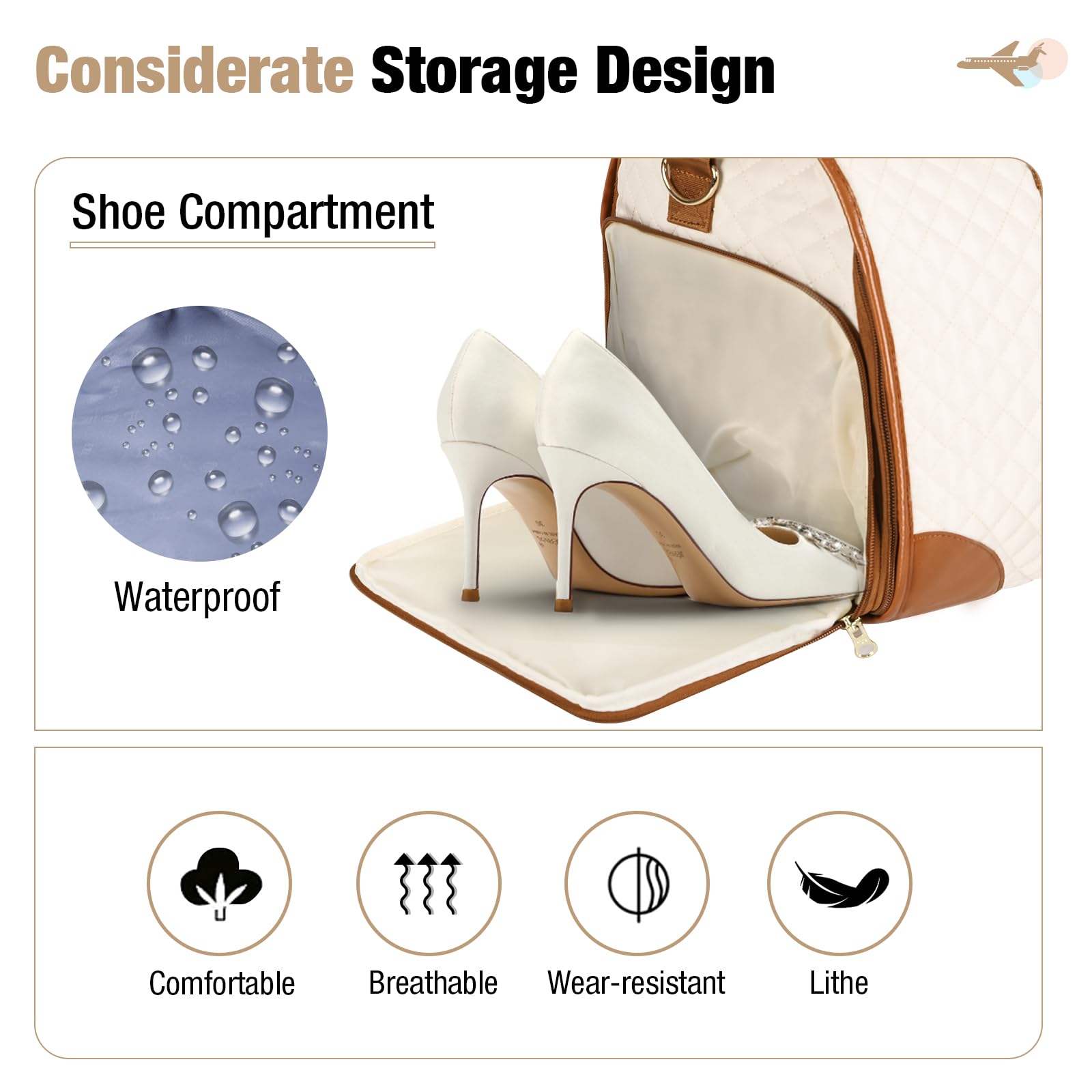 Convertible Garment Duffel Bags for Travel, Carry On Garment Bag with Shoe Compartment, 3 in 1 Foldable Suit Duffle Bag for Women, Jenni Bag for Hanging Clothes