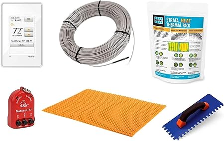 Schluter Ditra Signature Floor Heating Kit 21 Square Feet Includes Wifi Touchscreen Programmable Thermostat Heat Membrane Heat Cable Dhehk12021