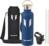 Super Sparrow 1000ml Stainless Steel Insulated Water Bottle with Two Lids view 2