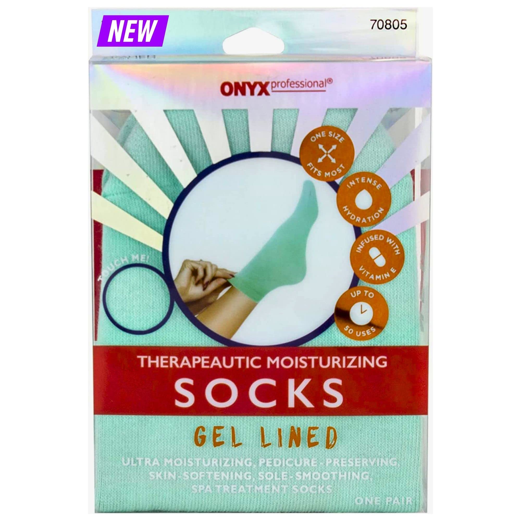 Onyx Professional Cracked Heel Repair Balm Stick, Dry Cracked Feet Treatment, Moisturizing Heel Balm Rolls On & Gel Moisturizing Socks, One Size Dry Feet Treatment for Women or Men