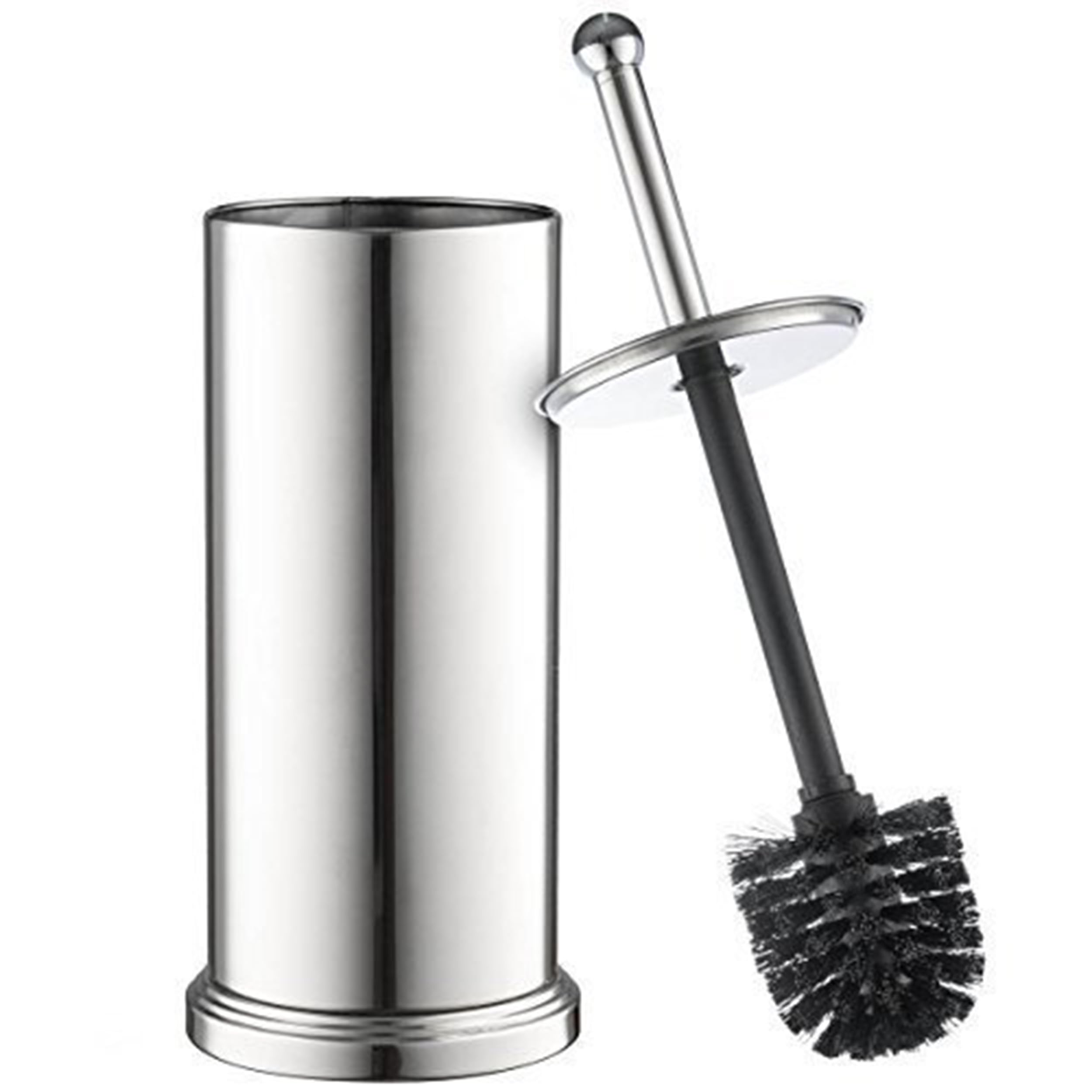 Photo 1 of Home-it Toilet Bowl Brush and Holder Set - Chrome Tall Toilet Bowl Cleaner Brush with Lid, Great Bathroom Toilet Scrubber Brush