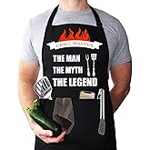 LYLPYHDP Funny Aprons for Men - Adjustable Neck Strap, Waterproof & Oilproof! Perfect for Grilling - Ideal Husband Birthday Gift & Father's Day Gifts for Dad.