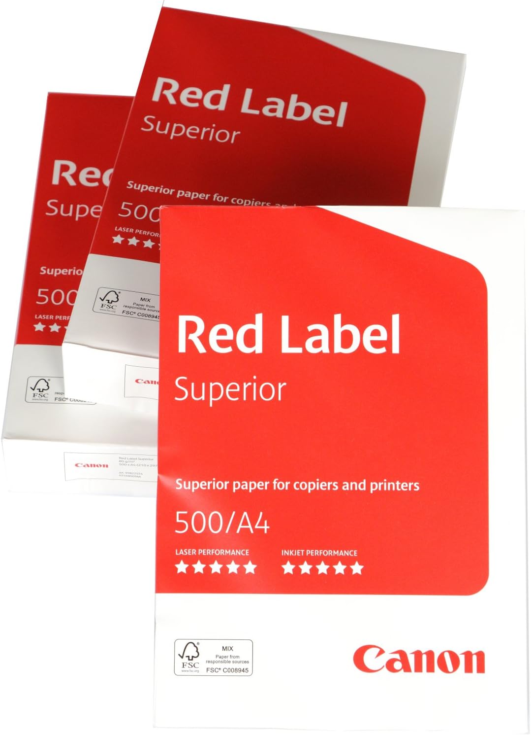 Canon Germany red Label, Superior Business Paper, Suitable for All Printers Brilliant, White CIE 168 (optimised Protective Box). 3X 500