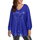 RITERA Plus Size Tunic Tops for Women Long Sleeve Shirts Pleated Front Casual V Neck Flowy Blouse Fall Winter 14W 28W Xl-5Xl