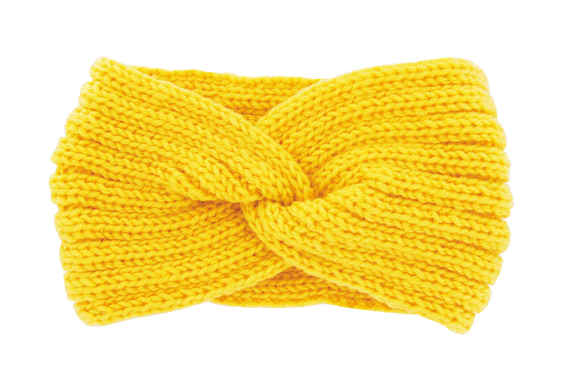 Axy Women's Knitted Headband with Twist Knots, Winter, Yellow, One Size Fits All