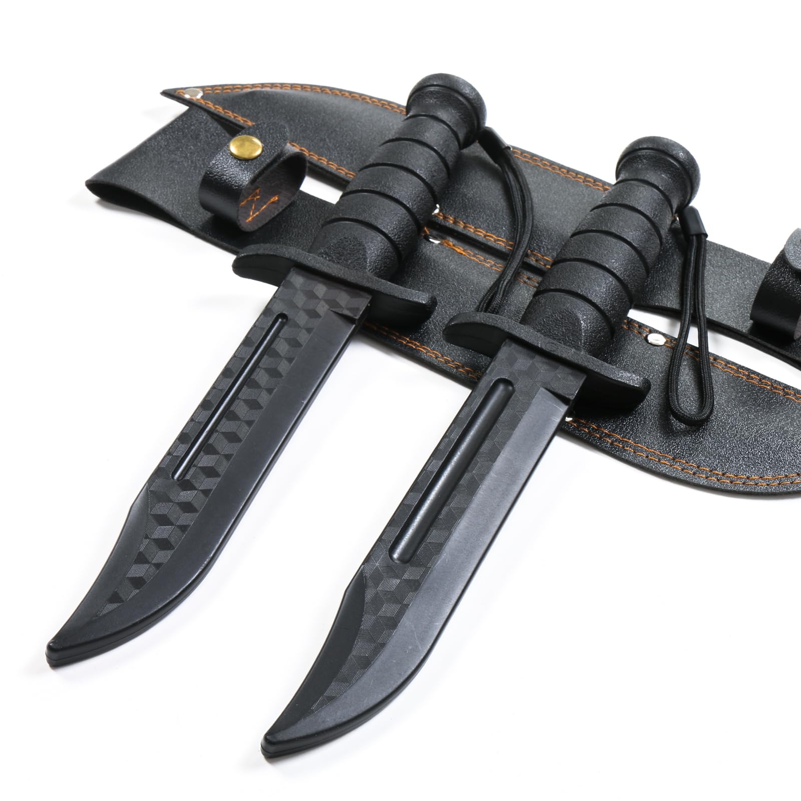 Photo 1 of RTCT Polypropylene Training Daggers Leatherneck S/F Trainer (2 Pack) Black Plastic Blade Lightweight Self Defense Safe Easy Fun Cosplay Combat Military Martial Arts Knife Sheath Included
