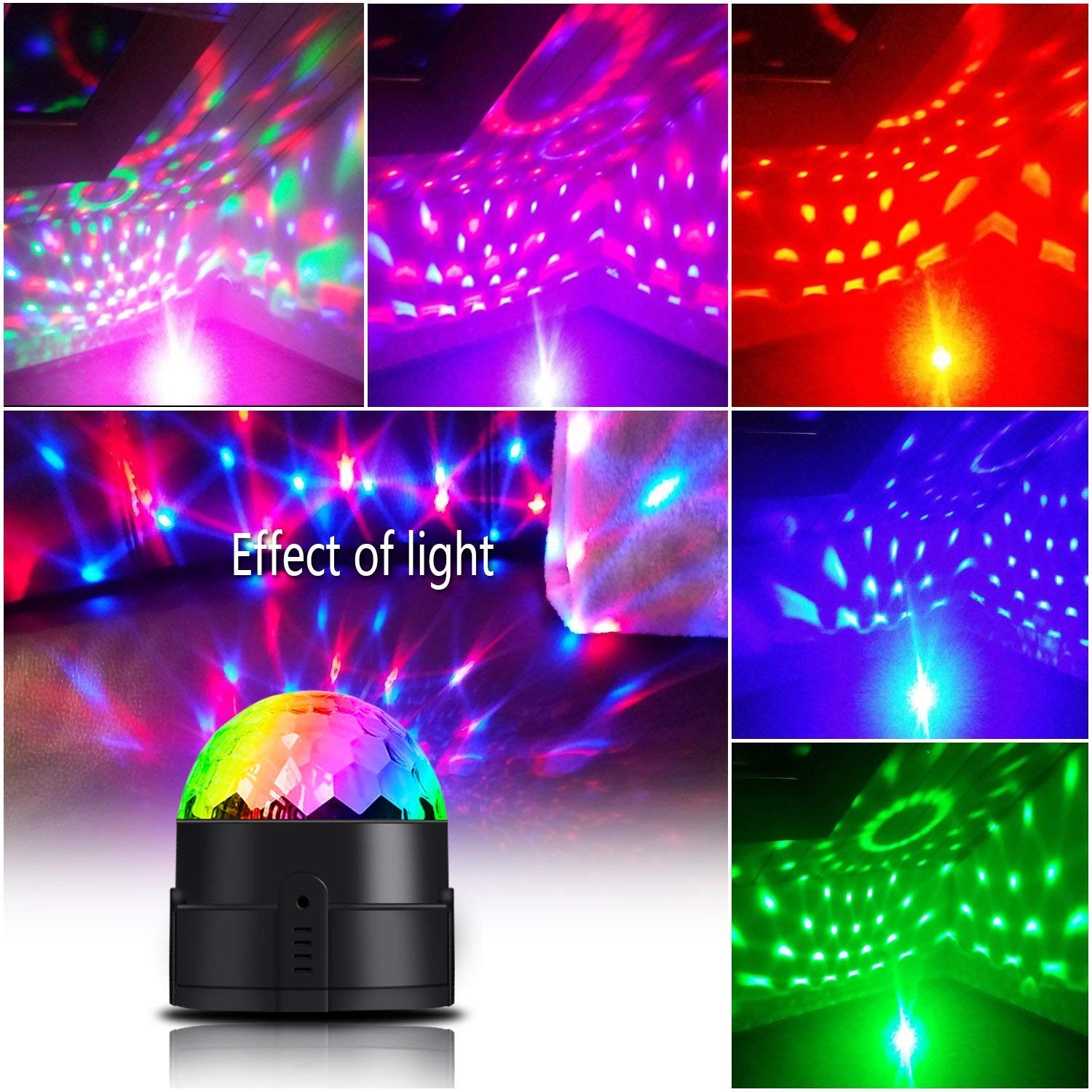 AveyLum Disco Ball Party Light USB Night Light Sound Control Strobe Light for Kids Birthday Karaoke Bar Club Stage DJ Camping Lighting