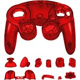 Ceozon Replacement Faceplate Cover Front Housing Shell Repair Accessories Kit Compatible with Gamecube Controller Included Buttons Red