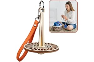 NOKIILS Portable Wrist Yarn Holder for Crocheting, Wooden Crochet Yarn Ball Holder with Wrist Strap, Yarn Spinner for Crocheting Knitting Craft Lovers (Sunrise)