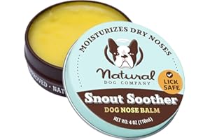 Natural Dog Company Snout Soother Balm Tin 4 oz – All Natural Dog Nose Balm for Dry, Cracked Snouts – Organic Moisturizing & Soothing Balm – Lick-Safe Protective Snout Care, Made in USA