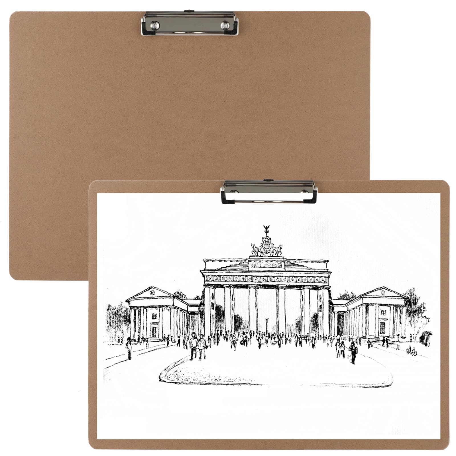 Photo 1 of 2PCS Extra Large A3 Horizontal Clipboard, 13'' x 17'' Wooden Low Profile Clip for Drawing Sketching Art Supplies Landscape