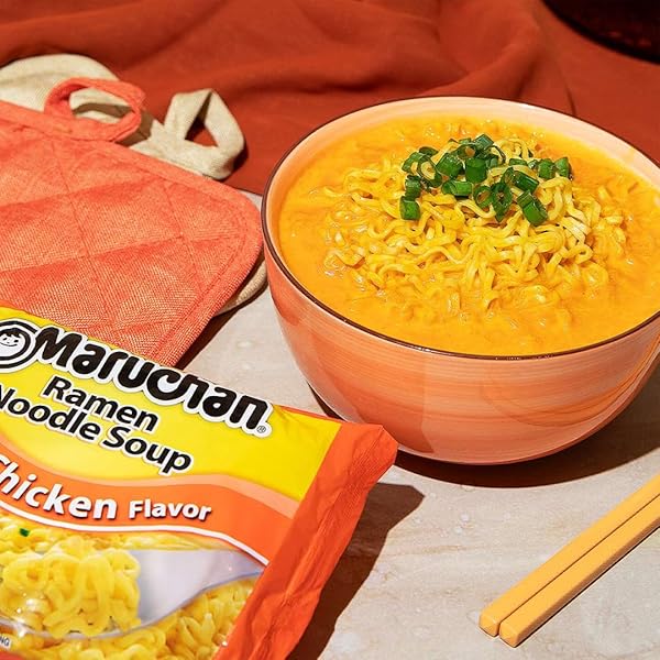 MARUCHAN RAMEN CHICKEN, INSTANT RAMEN NOODLES, READY TO EAT MEALS, 3 OZ, 24 COUNT
