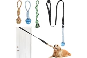 GENERIC Interactive Dog Tug of War Toy with 4Pcs,Outdoor Dog Bungee Toy, Hanging from Tree,Interactive Exercise Play Rope, for Small/Medium Dogs with Aggressive Chewing Habits,Dogs Rope Toys