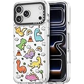 Rosarnnah for iPhone 17 Pro Case Cute - Durable Shockproof 6.6 ft Drop Impact Phone Case - Funny Dinosaur Land Design (6.3") Clear