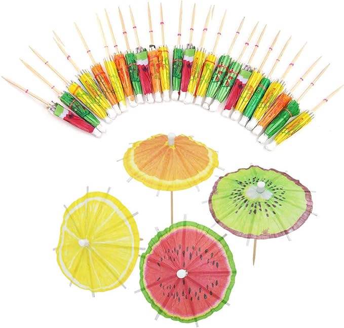 20pcs Cocktail Umbrellas Mixed Paper Cocktail Umbrellas Parasols