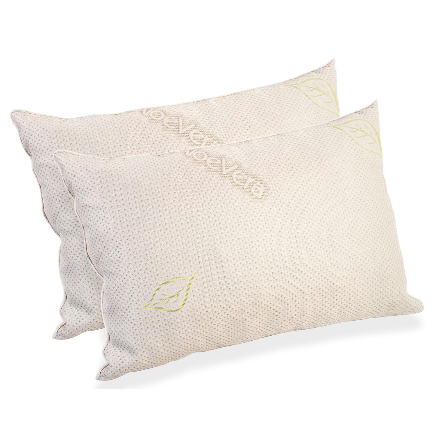 Relaxer Natural Aloe Vera Memory Foam Pillows, Anti Mite Pillows, Extra Fill Memory Foam Pillows for neck & Body Support, Anti Allergenic (PACK OF 2)