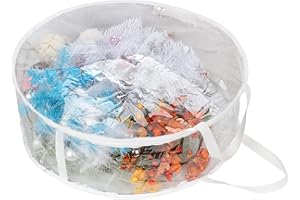 Mokyler Christmas Wreath Storage Container 20 Inch Clear Wreath Storage Bags Round Durable Wreath Bags Clear Everyday Bag with Dual Zippers and Sturdy Handles for Holiday Artificial Christmas Wreaths