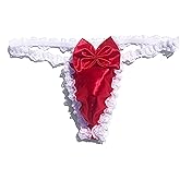 HAVBX Valentines Day Underwear For Men Red Funny G String Thongs With Bow Sexy Novelty Lingerie