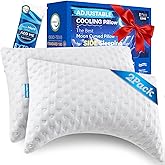 Side Sleeper Pillows for Neck & Shoulder Comfort - Ergonomic Curved Crescent Design, Adjustable Shredded Memory Foam, Cooling & Soft Cover, Extra Fill Included, King Size 2 Pack, Valentine's Gifts
