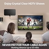 GLOBAL TECH TV Aerial Indoor 50 Miles HD Ultra Thin 13ft Cable Freeview view 2