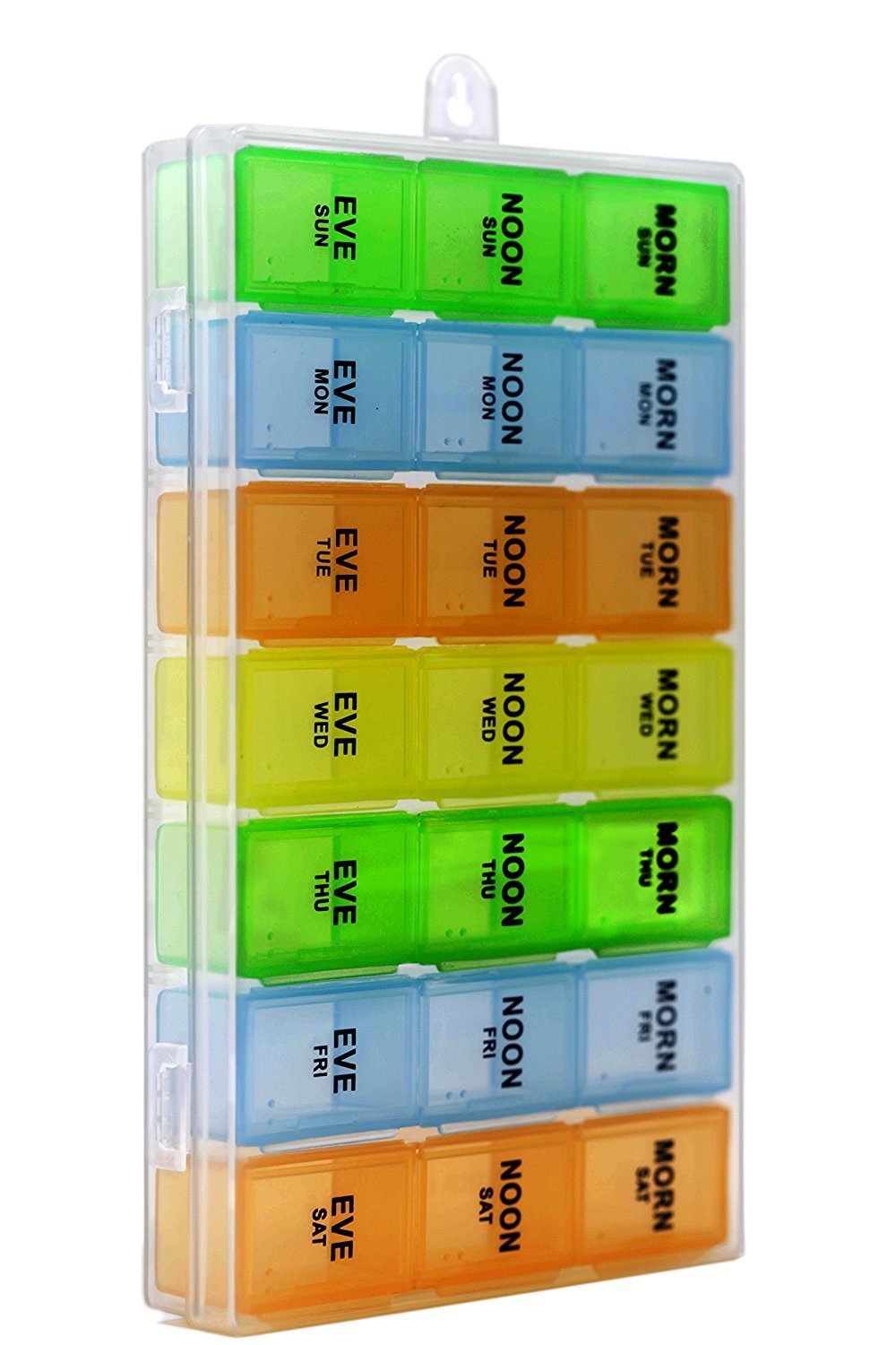 Pill Organizer Box with Snap Lids 7Day AM/PM Detachable