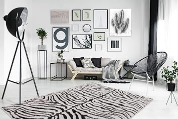 One Couture Zebra Hochflor Modern Design Teppiche Muster Tier
