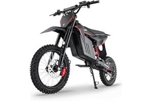 Skeri Electric Dirt Bike, 3200W Mid-Drive Motor E Bike with 48V 21AH Battery, 37MPH Top Speed, 14" & 12" Tires, Hydraulic Brakes & Dual Suspension, IPX5 Waterproof Off-Road E Dirt Bike for Age 13+