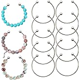 Frinnovan, 15 Packs Beadable Bracelets Adjustable Ball Opening Wire Blank Bracelet Expandable Bangle for Crafting DIY Jewelry Bracelets Making, 2.4 Inchs Silver