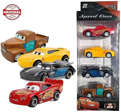 Pluspoint Cars3 Die-Cast Metal Mcqueen, Cruiz Ramirez, Jackson Storm, Smokey Cars - Set of 4