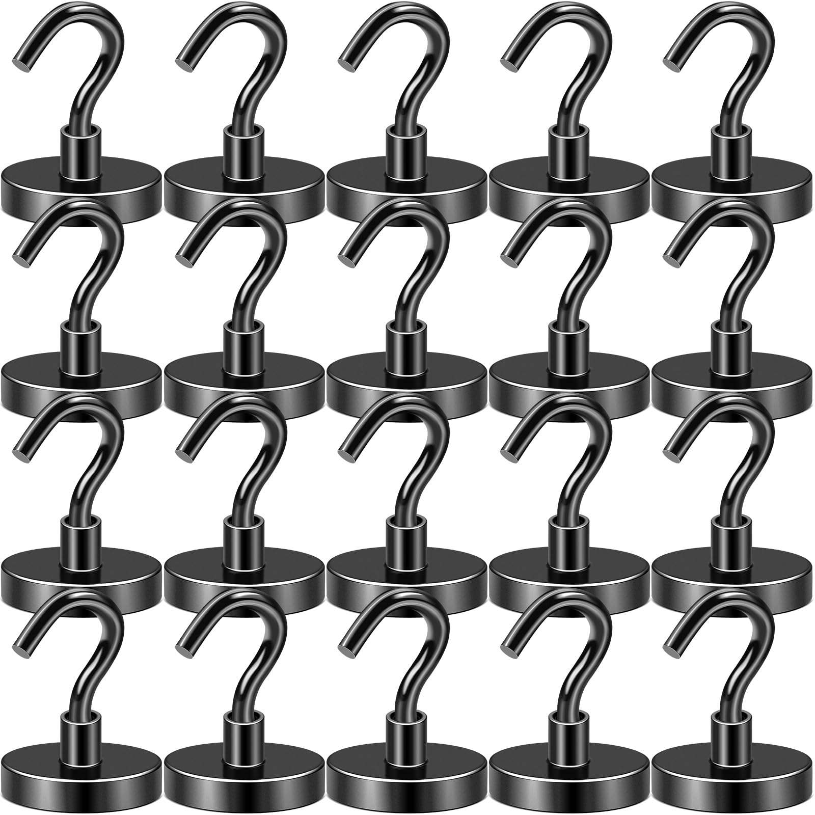 DIYMAG Black Magnetic Hooks, 118 LB Heavy Duty