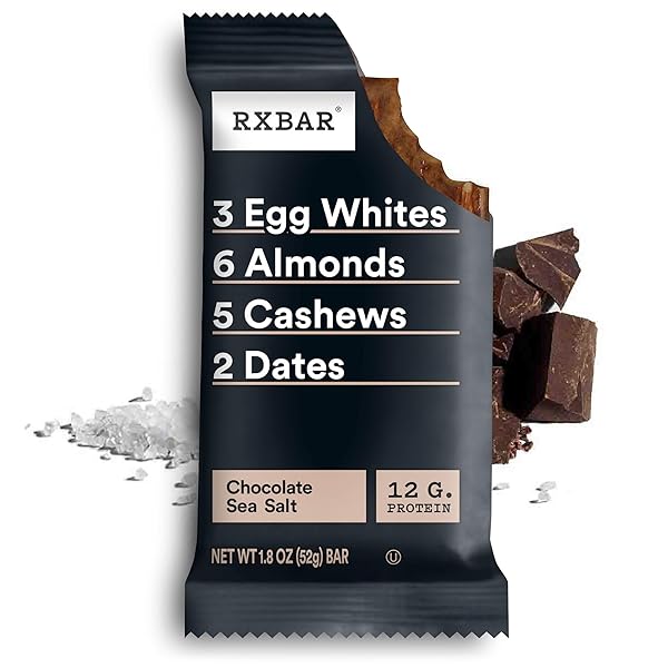 RXBAR PROTEIN BARS, 12G PROTEIN, GLUTEN FREE SNACKS, CHOCOLATE SEA SALT (6 BOXES, 30 BARS)