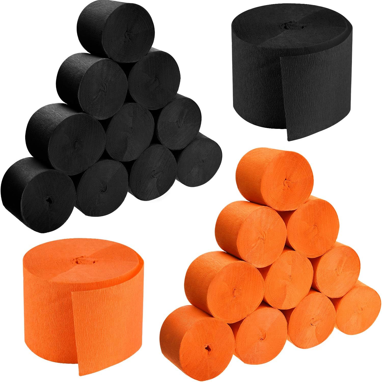1640 Feet Totally Halloween Crepe Paper Black and Orange Party Crepe