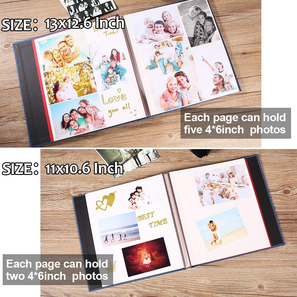 Vienrose Large Photo Album Self Adhesive for 4x6 8x10 Pictures Scrapbook Album DIY 40 Blank Pages with A Metallic Pen - Image 3